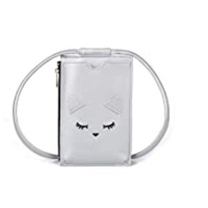 NEW Cute Silver Cat Cell Phone Purse with Card Slots